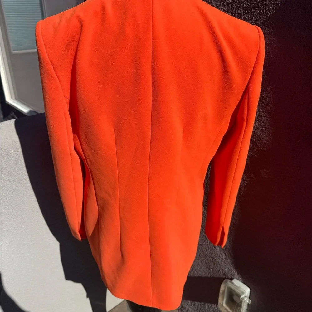 Zara Vibrant Orange Tailored Blazer with Lining & Shoulder Pads – NWOT - Picture 2 of 2